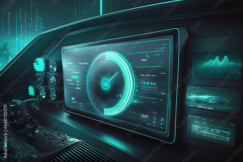 Obraz premium future car scanning and auto data analysis