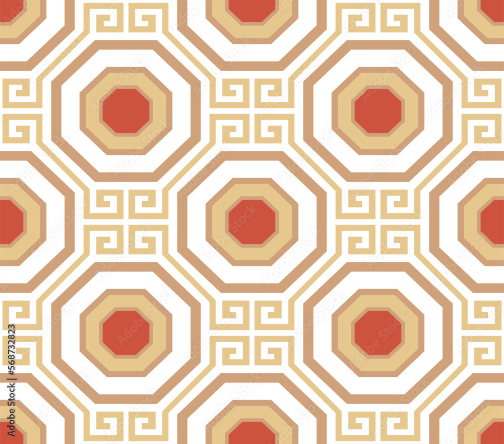 Abstract Geometric Octagon Seamless Vector Pattern Interior Luxury Style Minimal Design Perfect for Allover Fabric Print or Wall Paper