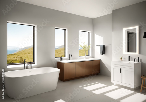 modern bathroom interior, AI generated