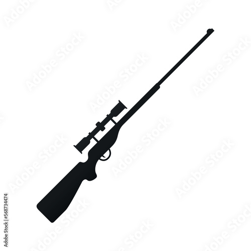 Shotgun icon vector. Rifle illustration sign. weapon symbol. Hunting logo.