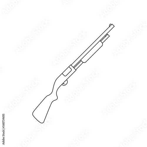 Shotgun icon vector. Rifle illustration sign. weapon symbol. Hunting logo.