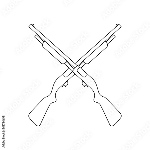 Shotgun icon vector. Rifle illustration sign. weapon symbol. Hunting logo.