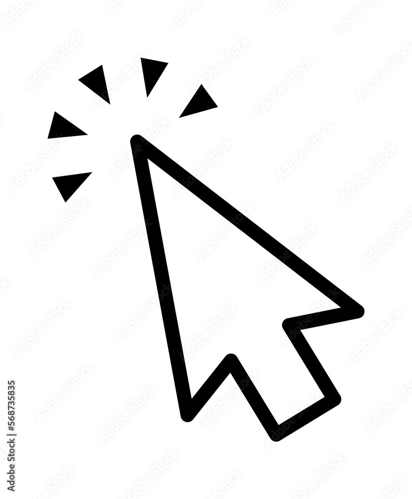 Click cursor set. Computer pointer hand and arrow icon. Press pick action element. Vector web interface elements. Click cursor set. Computer pointer hand and arrow icon. Press pick action element. Vector web interface elements.