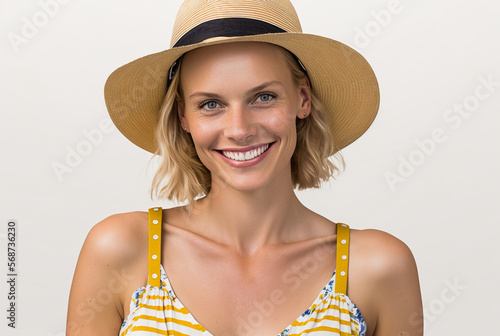 adult blonde woman in summe...