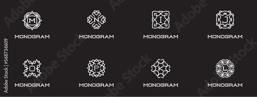 Big Set of Compact Monogram Design Template with Letter. Vector Illustration Premium Elegant Quality.
