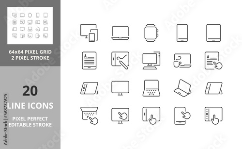 personal devices 64px and 256px editable vector set