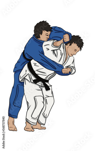 judo - sode curi komi goshi photo