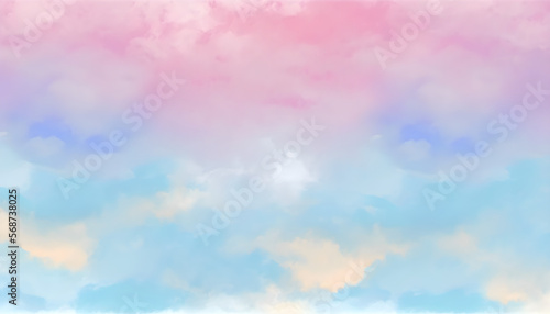 Hand-Painted Watercolor Sky Background