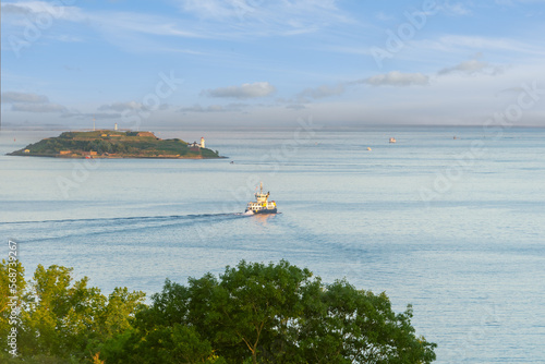 A public ferry crossing Halifax Harbour, Nova Scotia, Canada.