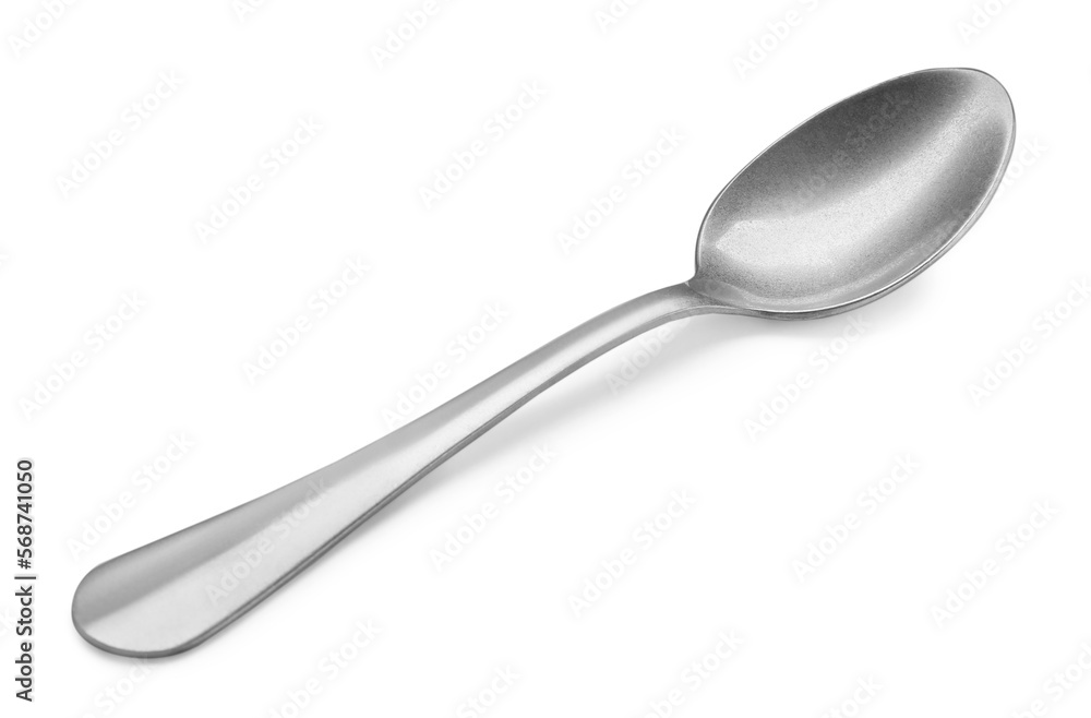 New clean shiny spoon isolated on white New clean shiny spoon isolated on white