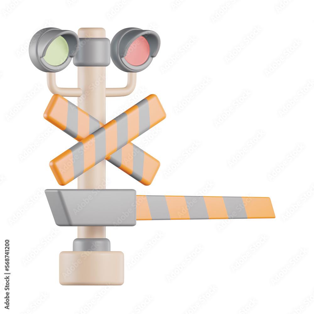 Fototapeta premium Railroad Barrier 3D Icon
