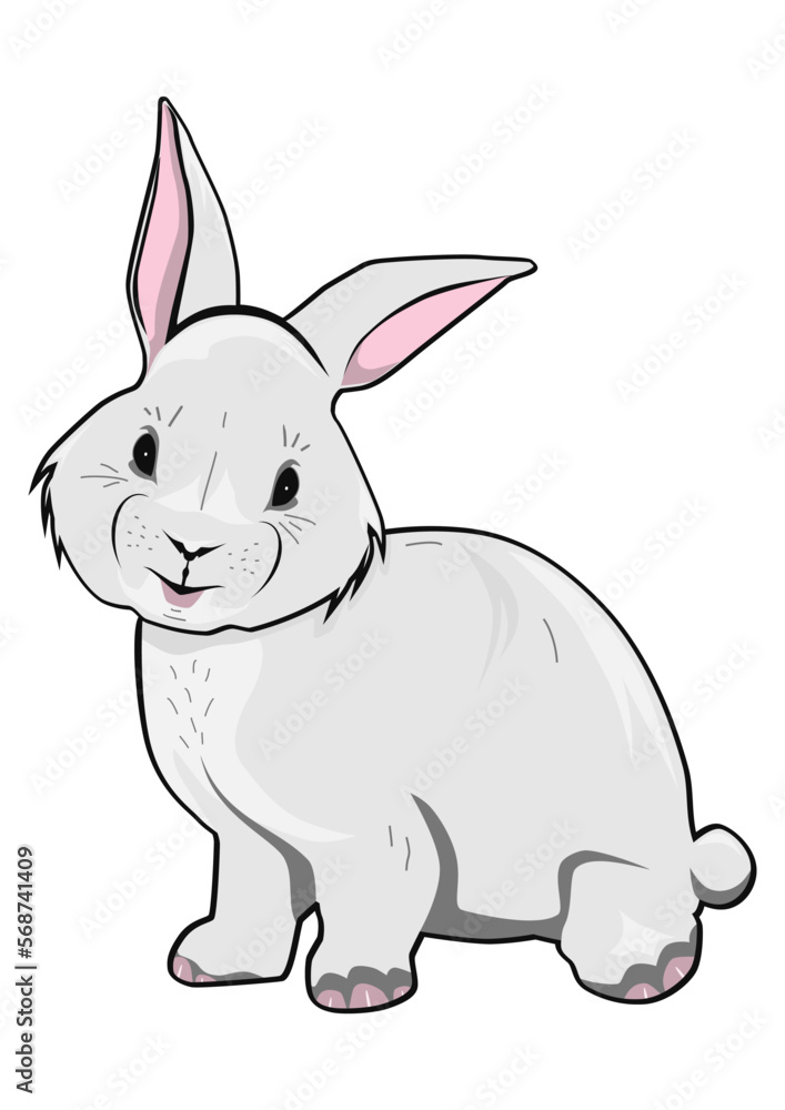 Cartoon Easter bunny. Easy to use vector without gradients or other effects. Cartoon Easter bunny. Easy to use vector without gradients or other effects.