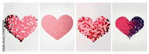 Set valentine's day vector, paper, bright, from small details.