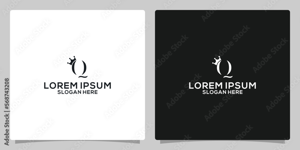 Elegant letter Q with crown logo design vector. Elegant letter Q with crown logo design vector.