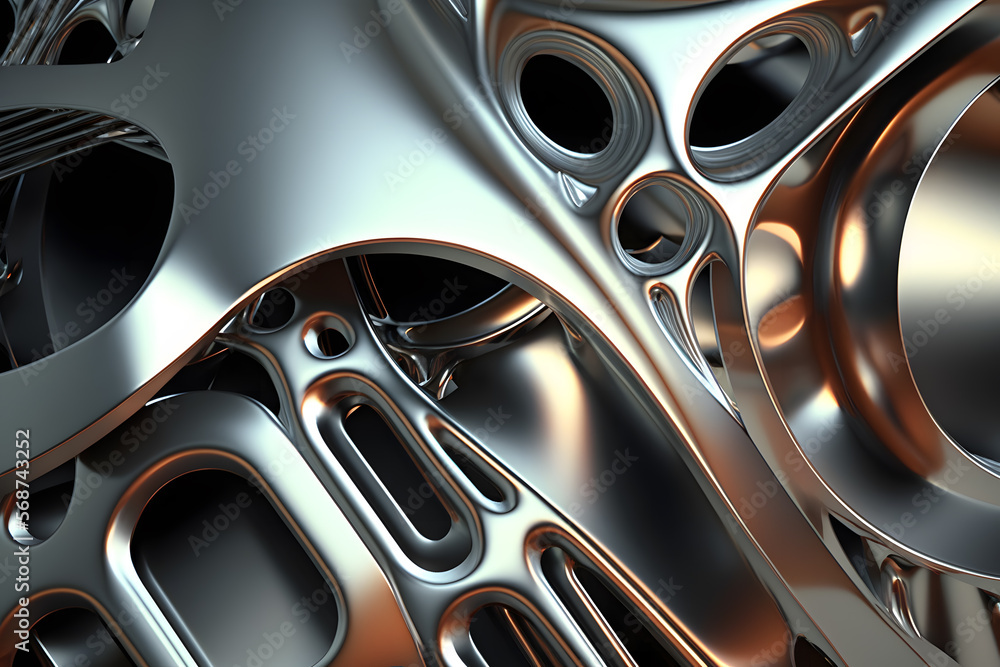 Abstract clear metallic background closeup made with Generative AI Abstract clear metallic background closeup made with Generative AI