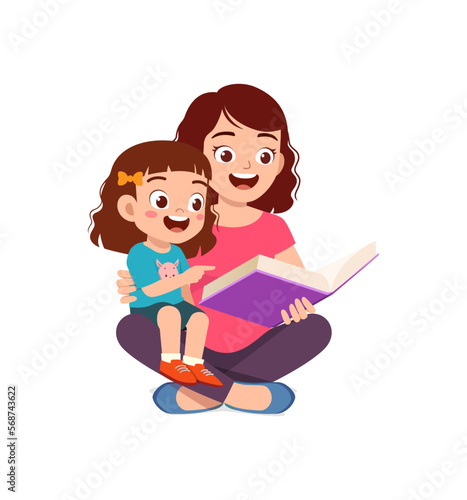 parent read book to kid and feel happy