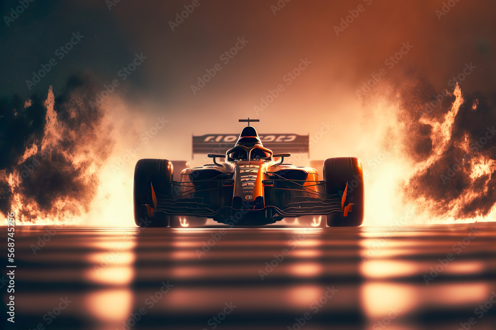 3D Rendering , Sport Car Racing On Race Track With Fire Burning , Car Wheel  Drifting , Generative Ai Stock Photo, Picture and Royalty Free Image. Image  202323240.