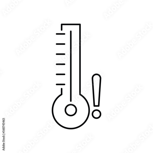 Warning thermometer temperature icon design. high temperature warning. isolated on white background