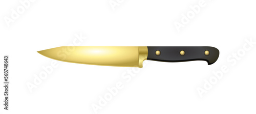Gold Vegetable Knife vector Object Illustration