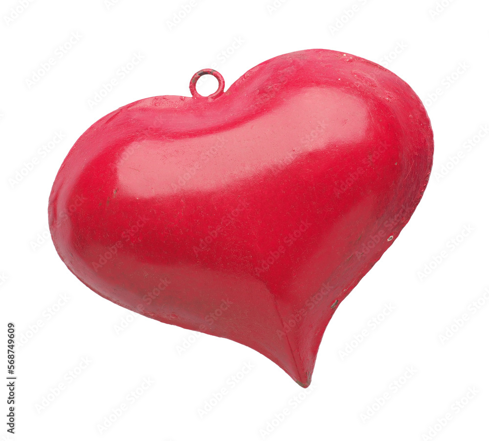 Close up of a red metal heart shape