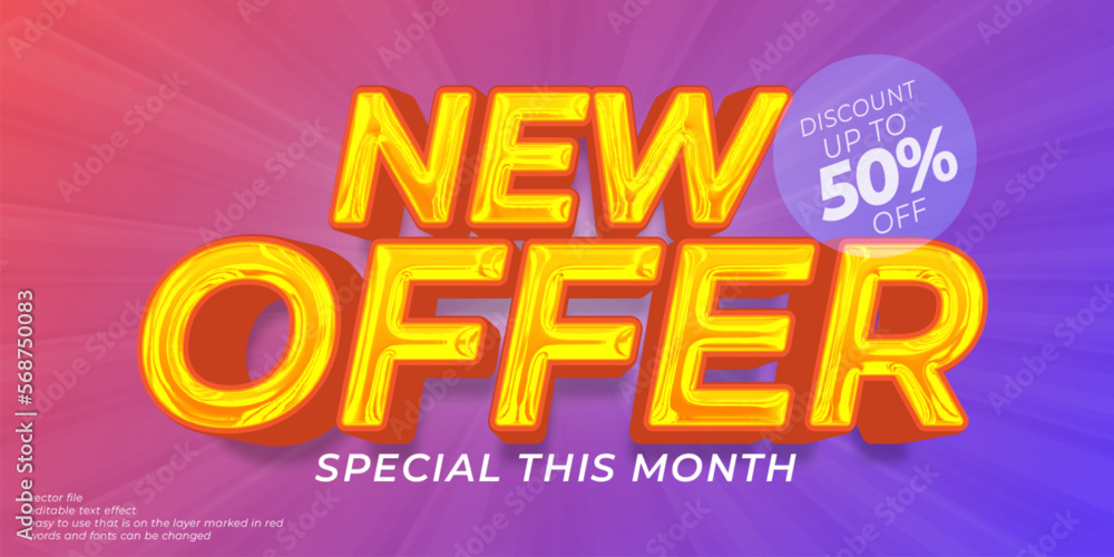 New offer custom text with editable 3D style effect