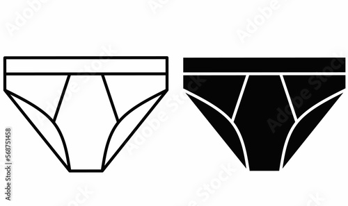 outline silhouette underwear icon set isolated on white background