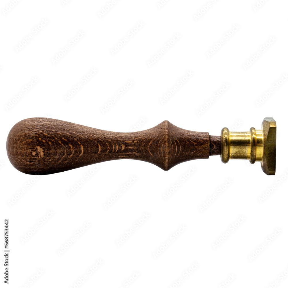 one wooden metalic retro seal stamp, used in the medieval one wooden metalic retro seal stamp, used in the medieval