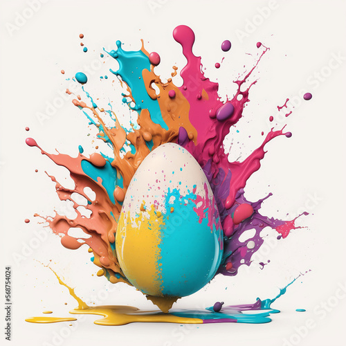 Easter egg colorful explosion Easter egg paint splash