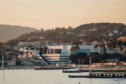 Cannes, France - 30.01.2023 : View from the Croisette to the Palais des Festivals in Cannes