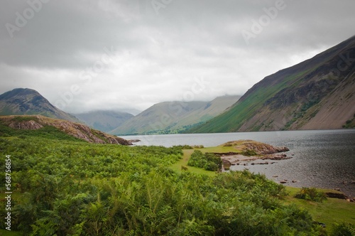 lake and mountains