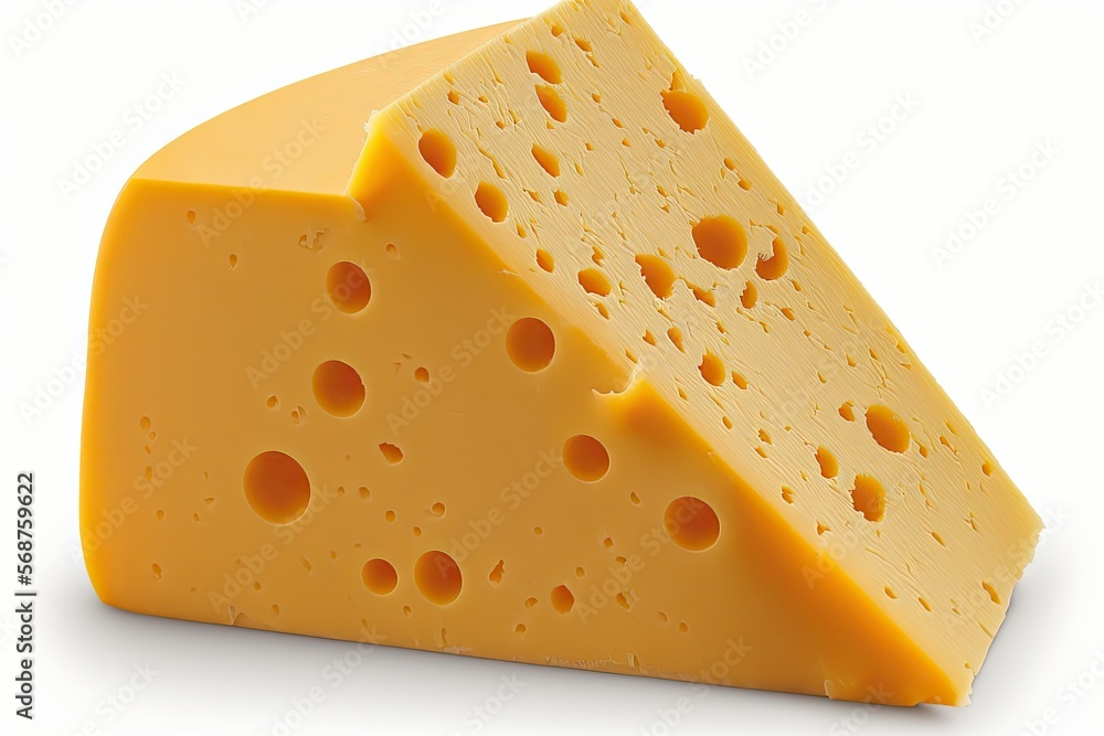 cheese isolated on white, ai generated