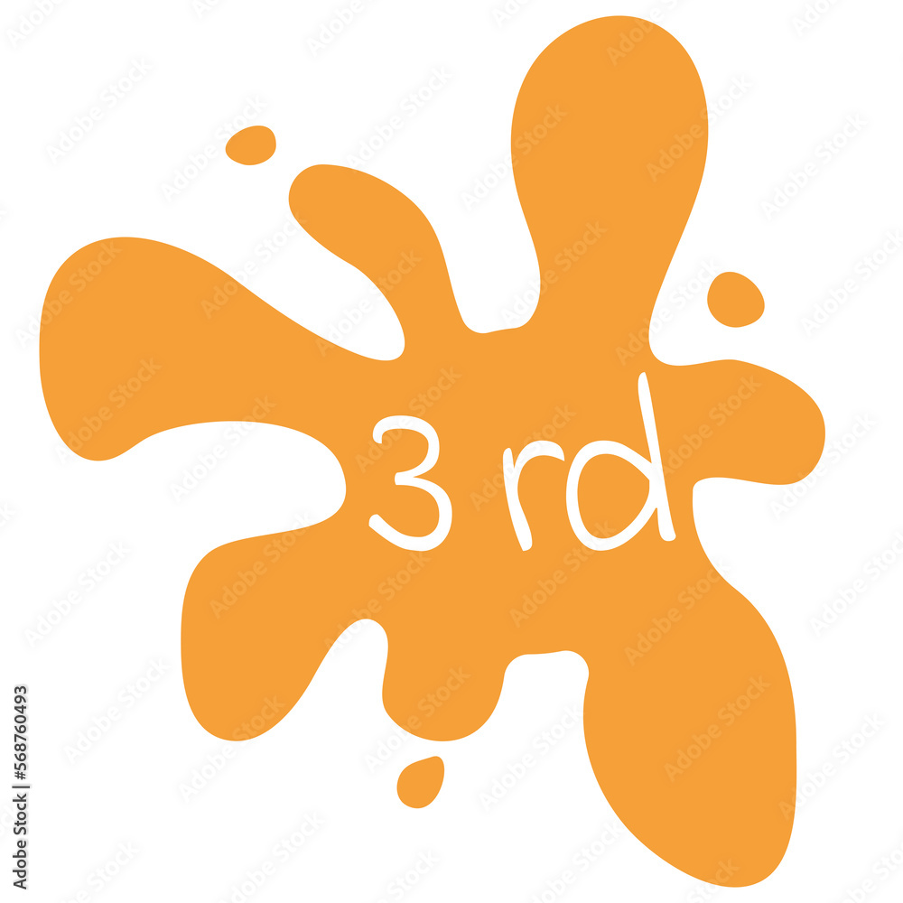 Ordinal number 3rd in the blot. Vector illustration Ordinal number 3rd in the blot. Vector illustration