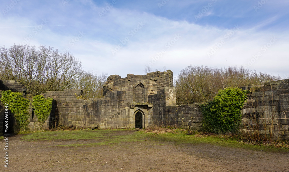 Liverpool castle in ruins, a replica of a castle which once stood in Liverpool city center        