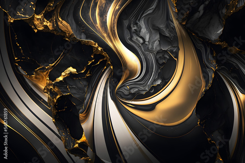 Luxury gold and dark marble texture made with Generative AI