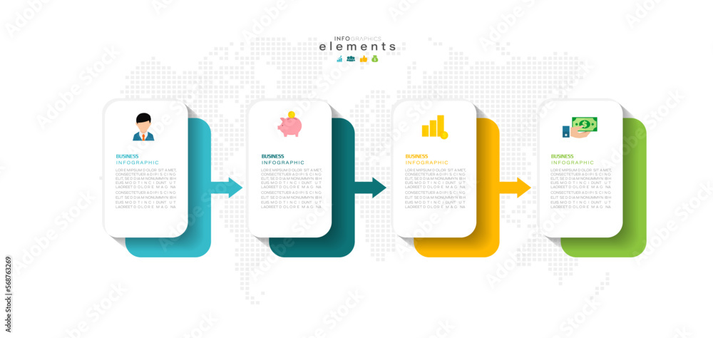 Infographic design template. timeline with icons and 4 options or steps. Can be used for process, presentations, layout, banner, web design vector illustration. Infographic design template. timeline with icons and 4 options or steps. Can be used for process, presentations, layout, banner, web design vector illustration.