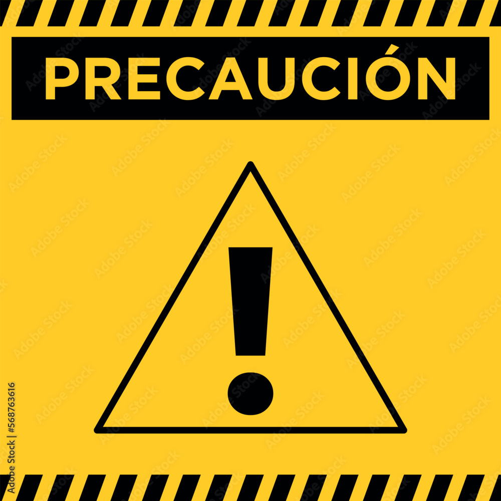 Warning Sign With Exclamation Mark In Spanish Stock Vector Adobe Stock