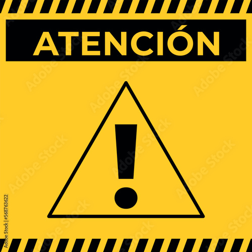 cartel de atención con signo de exclamación