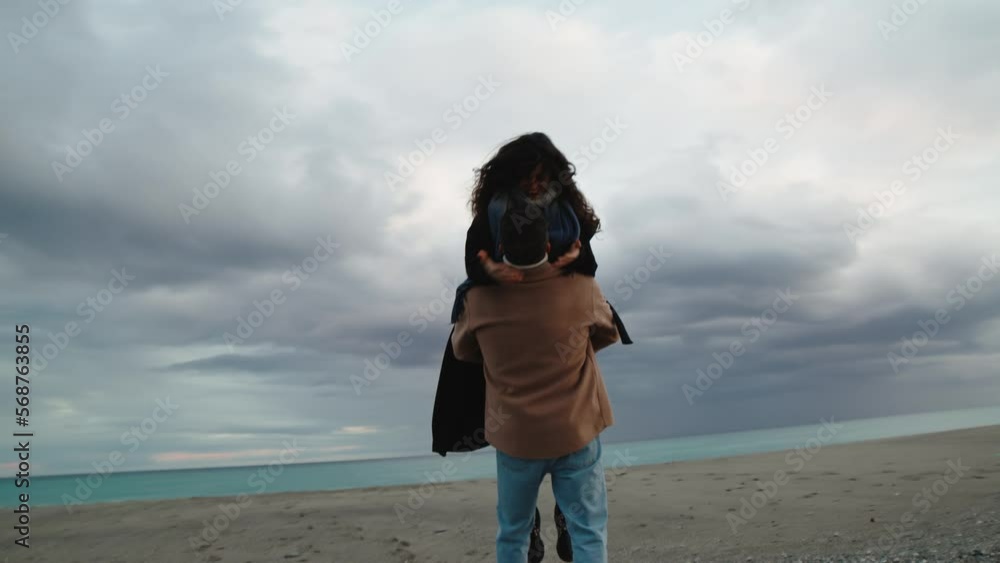 Couple Lovely Hug Together On The Beach Couple Lovely Hug Together On The Beach