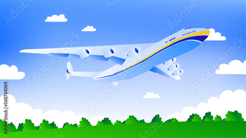 Antonov An-225 Mriya Ukrainian Plane Illustration. Vector illustration photo