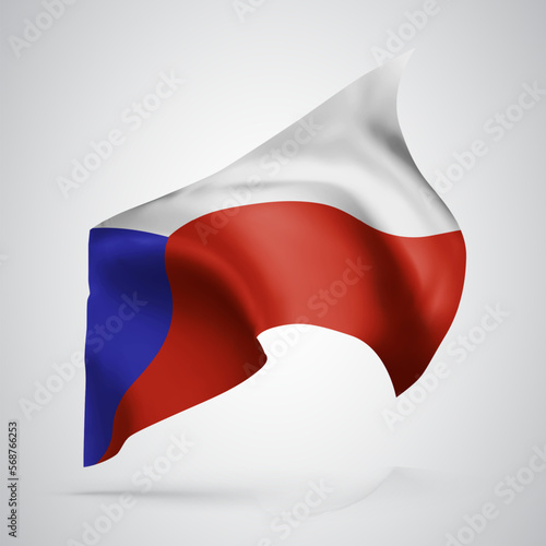 Free Download Czech Republic, vector flag with waves and bends waving in the wind on a white background - GFXLoad