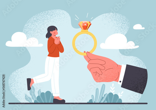 Marriage proposal concept