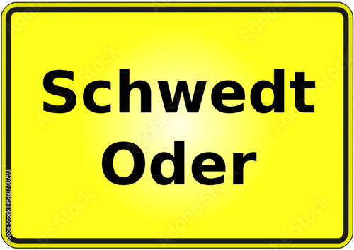 Stadteingangsschild Deutschland Stadt Schwedt Oder