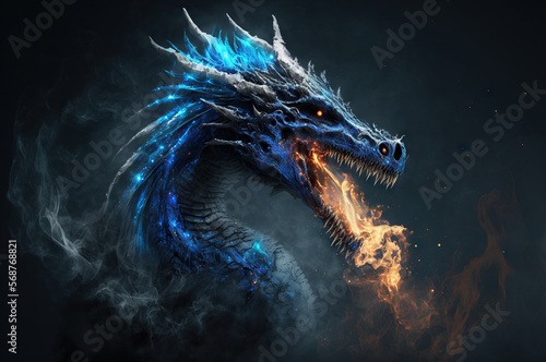 illustration of the blue dragon