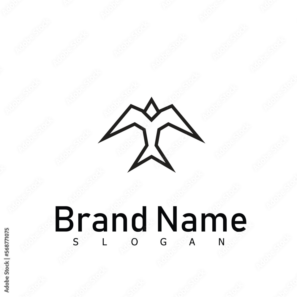 Obraz premium bird eagle animal vector logo design symbol