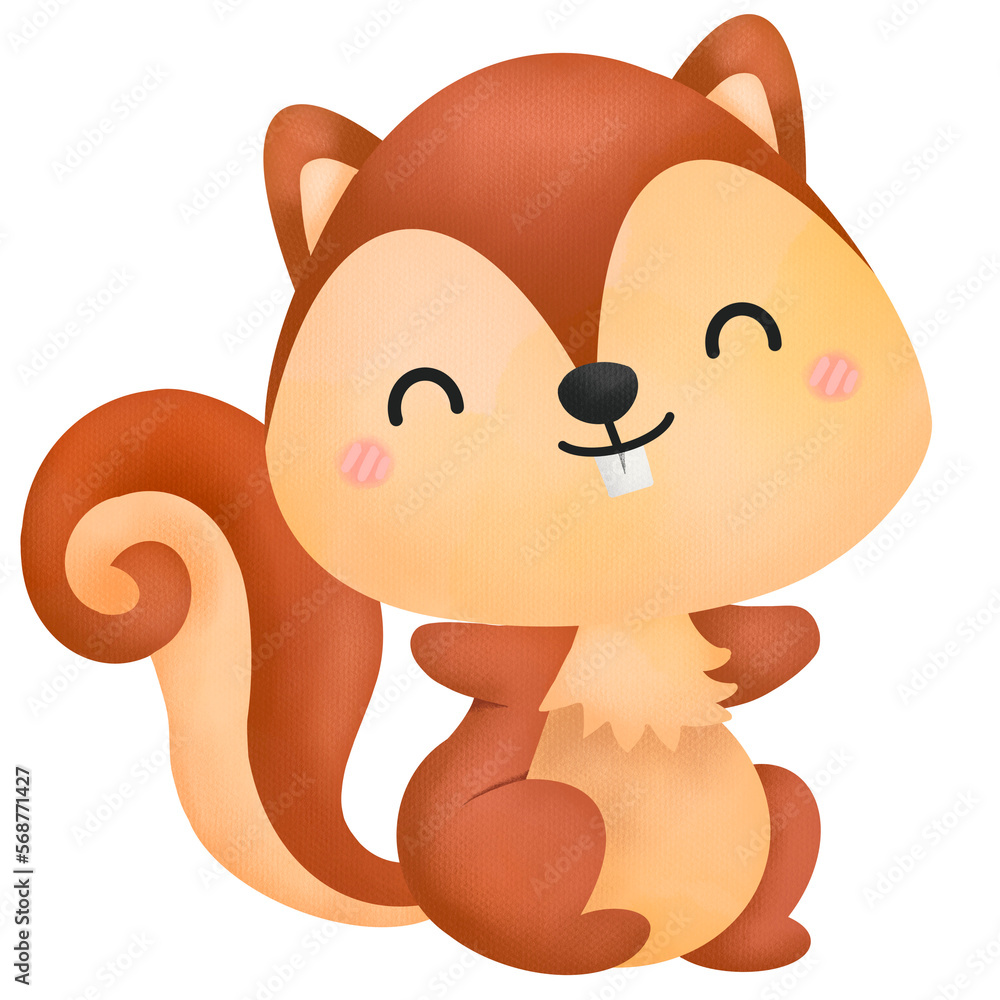 Fototapeta premium a watercolor of a cute squirrel 