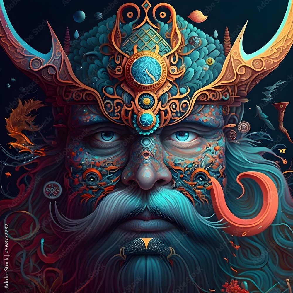 Obraz premium Viking leader with royal detail and armor
