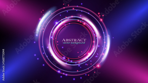 modern abstract background with neon circles in the center