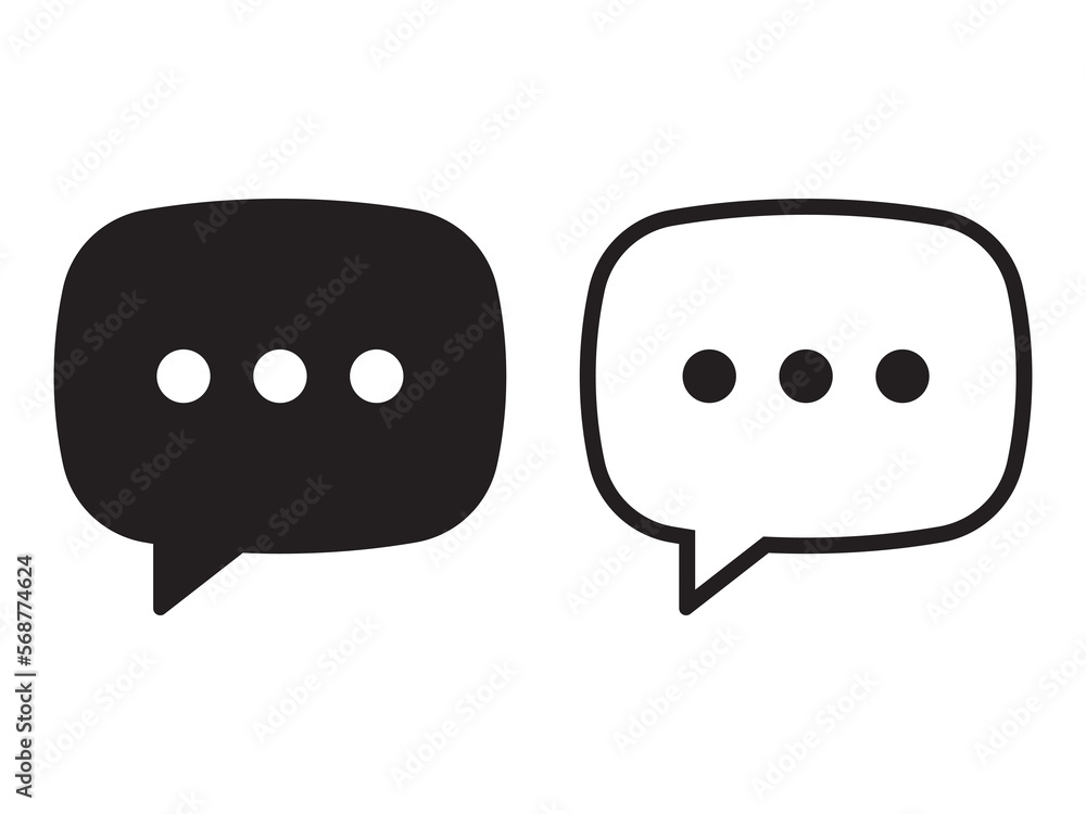 Chat icon vector isolated element. Talk bubble speech sign. Blank bubble vector icon. Message vector icon. Chat icon vector isolated element. Talk bubble speech sign. Blank bubble vector icon. Message vector icon.