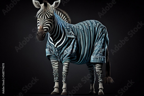 zebra in pajama made with Generative AI 