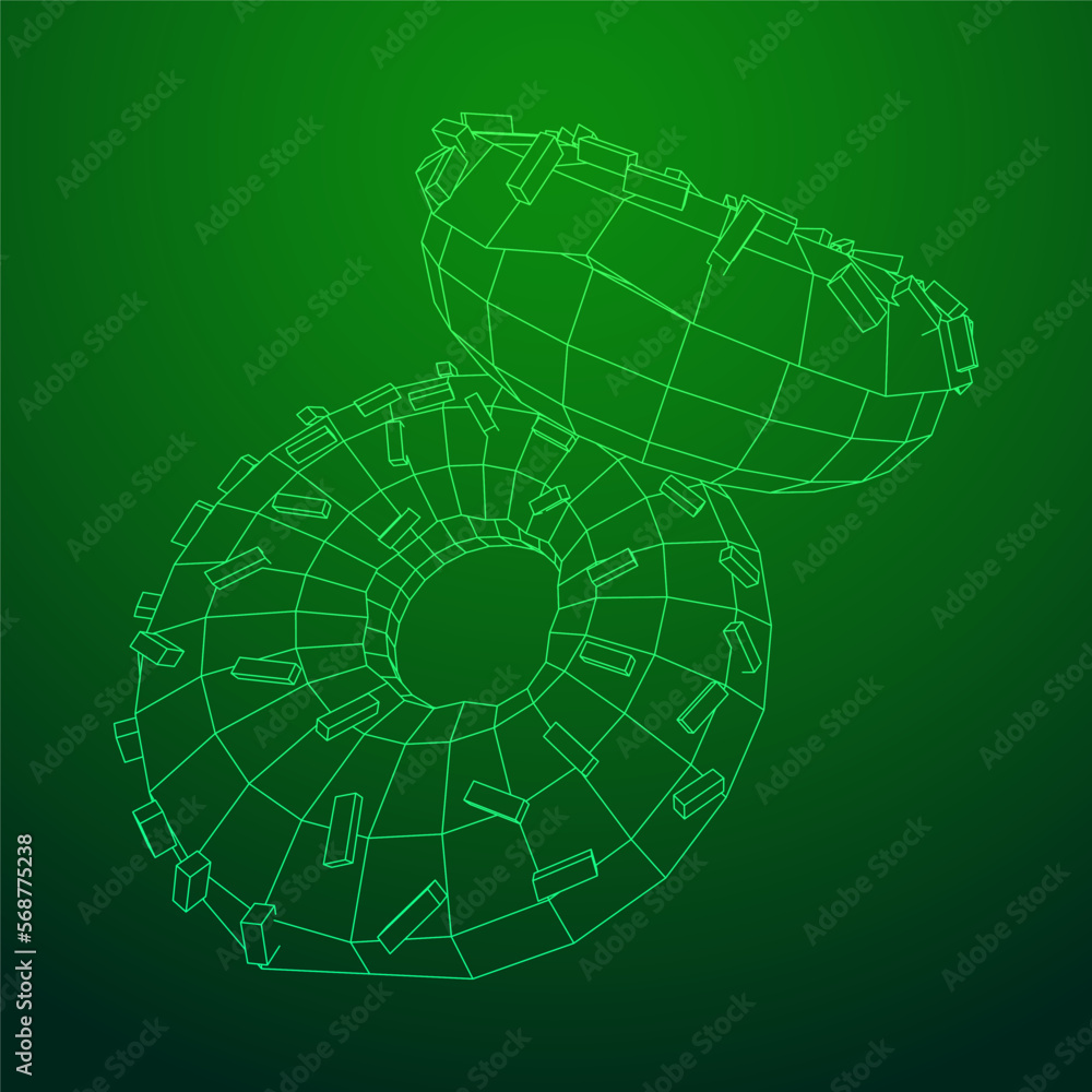 Donut with glaze and powder. Simple modern design. Wireframe vector. Donut with glaze and powder. Simple modern design. Wireframe vector.